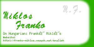miklos franko business card
